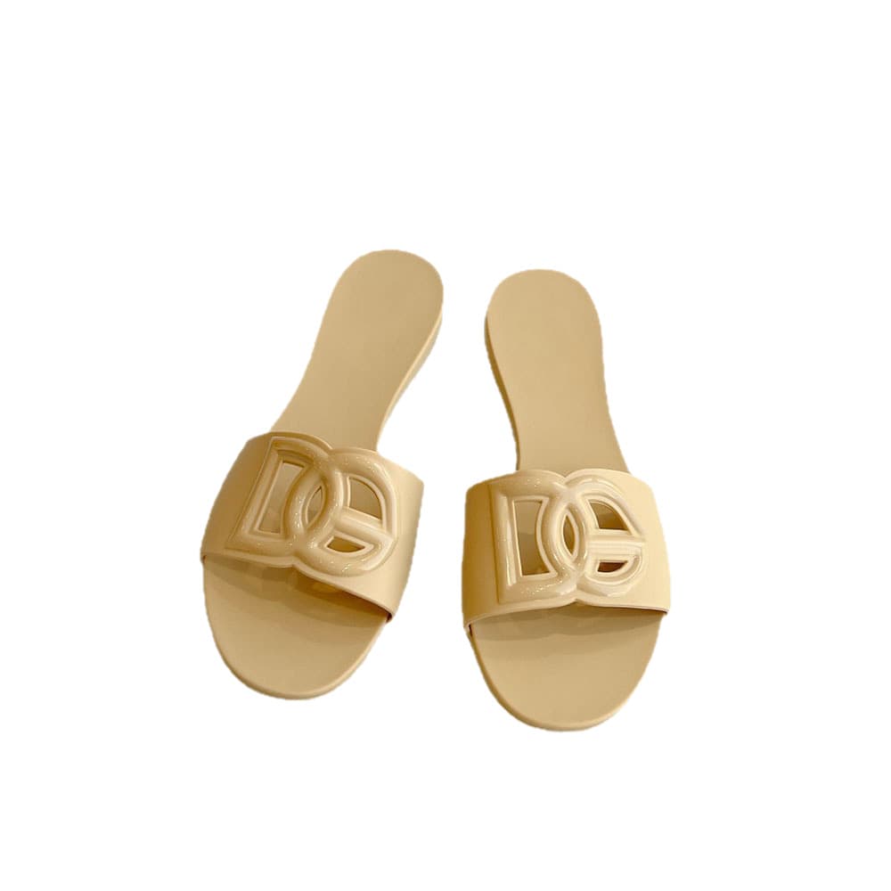 2025 New European & American Style Women's Summer Casual Open-Toe Jelly Sandals, Non-Slip Flat Beach Slippers