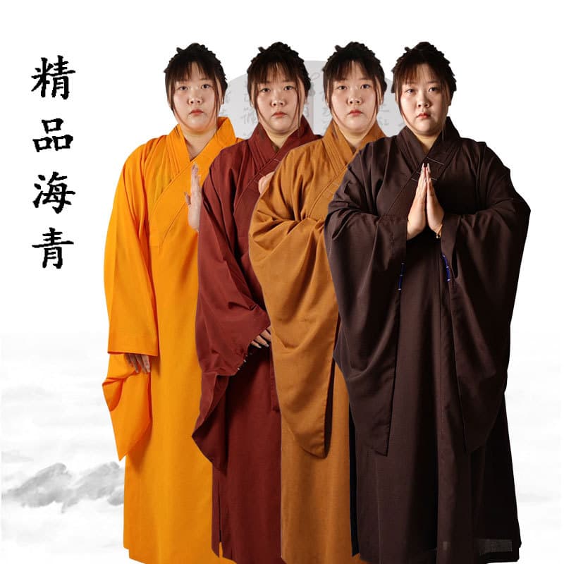 Haiqing layman's clothing female Haiqing monk's clothing monk's clothing long robe cassock coat monk's clothing brown black magnolia