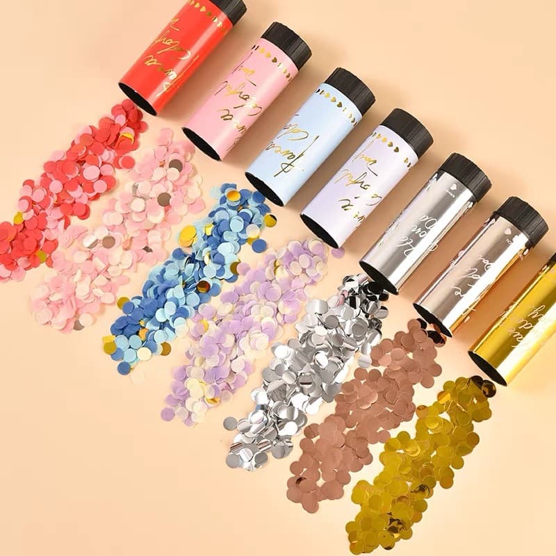Handheld Confetti Cannon for Wedding, Graduation, Birthday, Engagement, Bridesmaid Photo Prop
