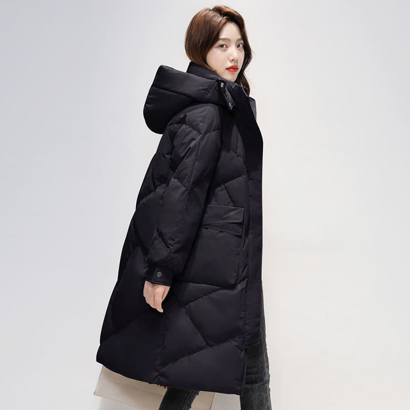 Counter down jacket women's mid-length 2025 winter new Korean style casual fashion thickened warm down jacket wholesale