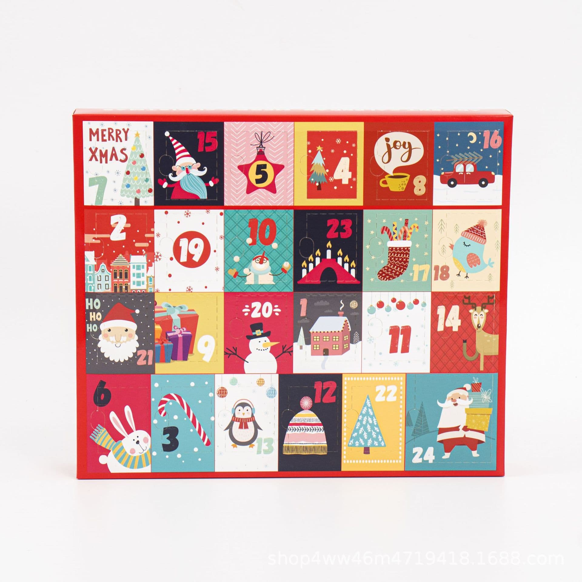 Custom Christmas Advent Calendar Corrugated Surprise Blind Box Toy Box Countdown 24 Days Gift Box