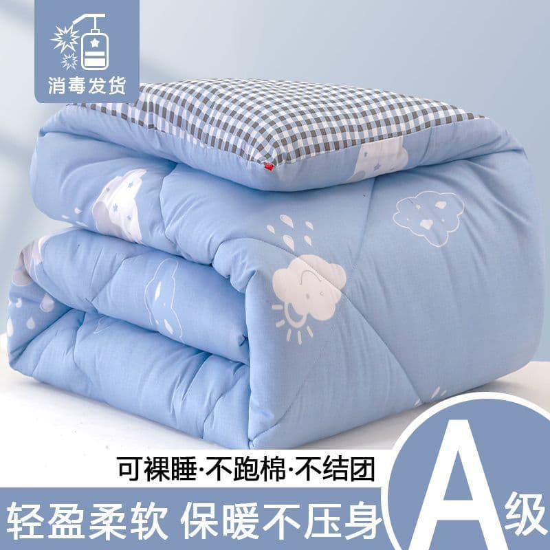 Quilt, winter thickened warm cotton quilt, winter dormitory single/double student duvet inner, bedding, air-conditioner quilt factory