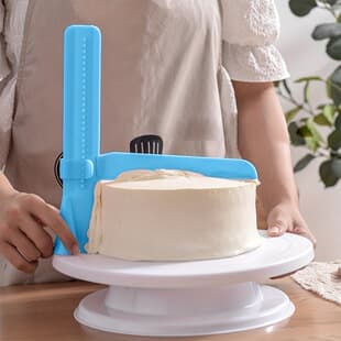Adjustable Height Cream Fondant Cake Smoother Right Angle Scraper Surface Leveler Baking Tool