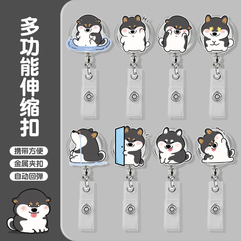 Acrylic Retractable Back Clip Buckle Easy-Pull Buckle Doctor Nurse Badge Work Badge Anti-Lost Clip Buckle Pull Buckle Cross-Border