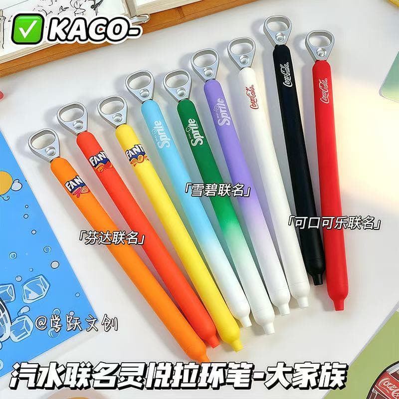 [Coke pull-tab pen] KACO Lingyue gel pen Coca-Cola Fanta Sprite co-branded gift box style