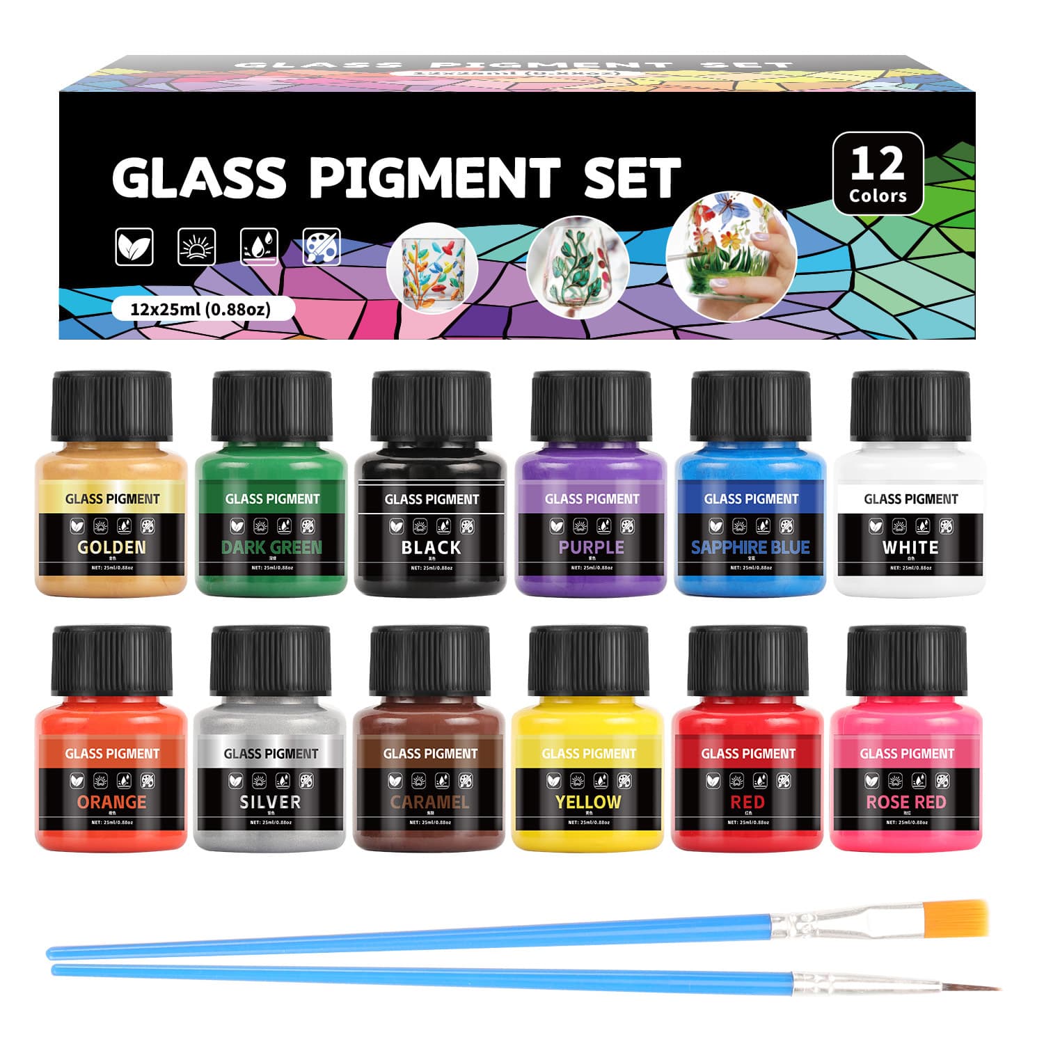 Cross-border 24-color 25ml Textile Paint Gift Set Handmade DIY Glass Fabric Graffiti Painting Watercolor Pigment
