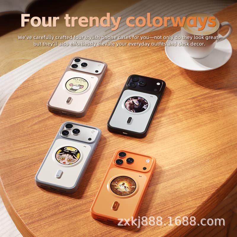 New Cross-Border Round Screen Smartphone Case, Compatible Multifunctional Color Screen Phone Case Custom Image DIY Phone