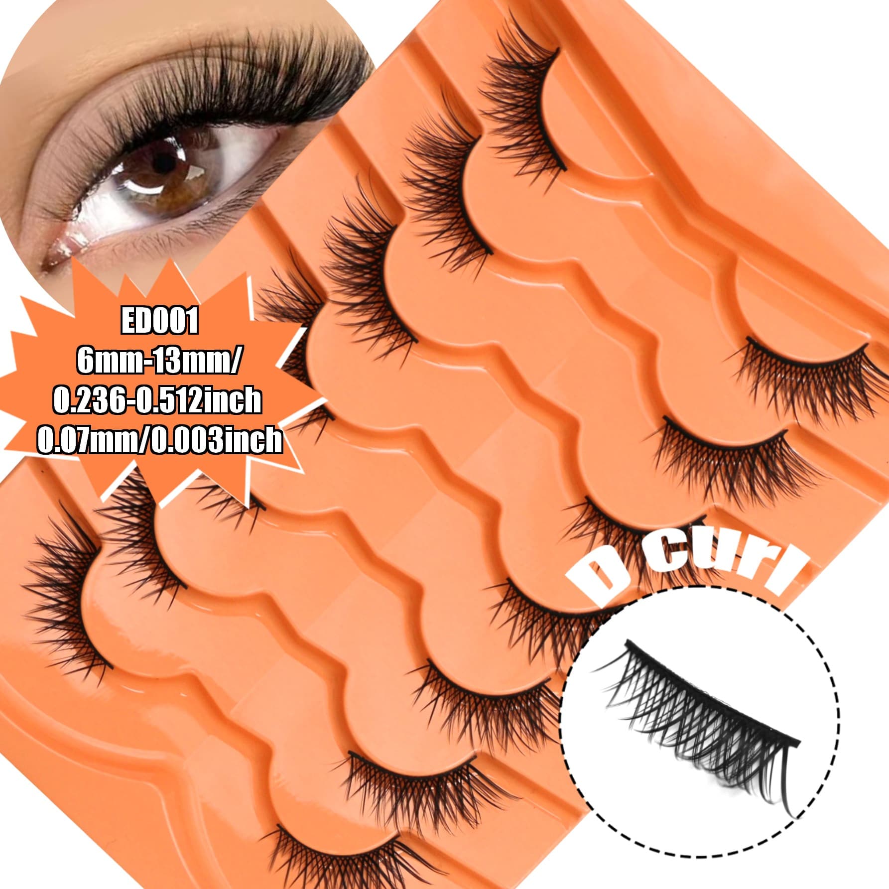 European and American Cross-border Half Cat Eye False Lashes Natural Curl Simulation One-piece Half Eye Lashes Lengthening Eye Tail Style