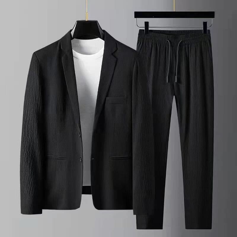 Suit suit men's summer fashion men's long-sleeved high-end casual suit Korean style trendy slim and handsome two-piece suit