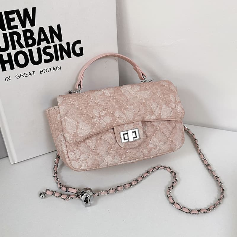 Dark flower small fragrance women's bag light luxury hot style single shoulder underarm fat design niche crossbody chain bag