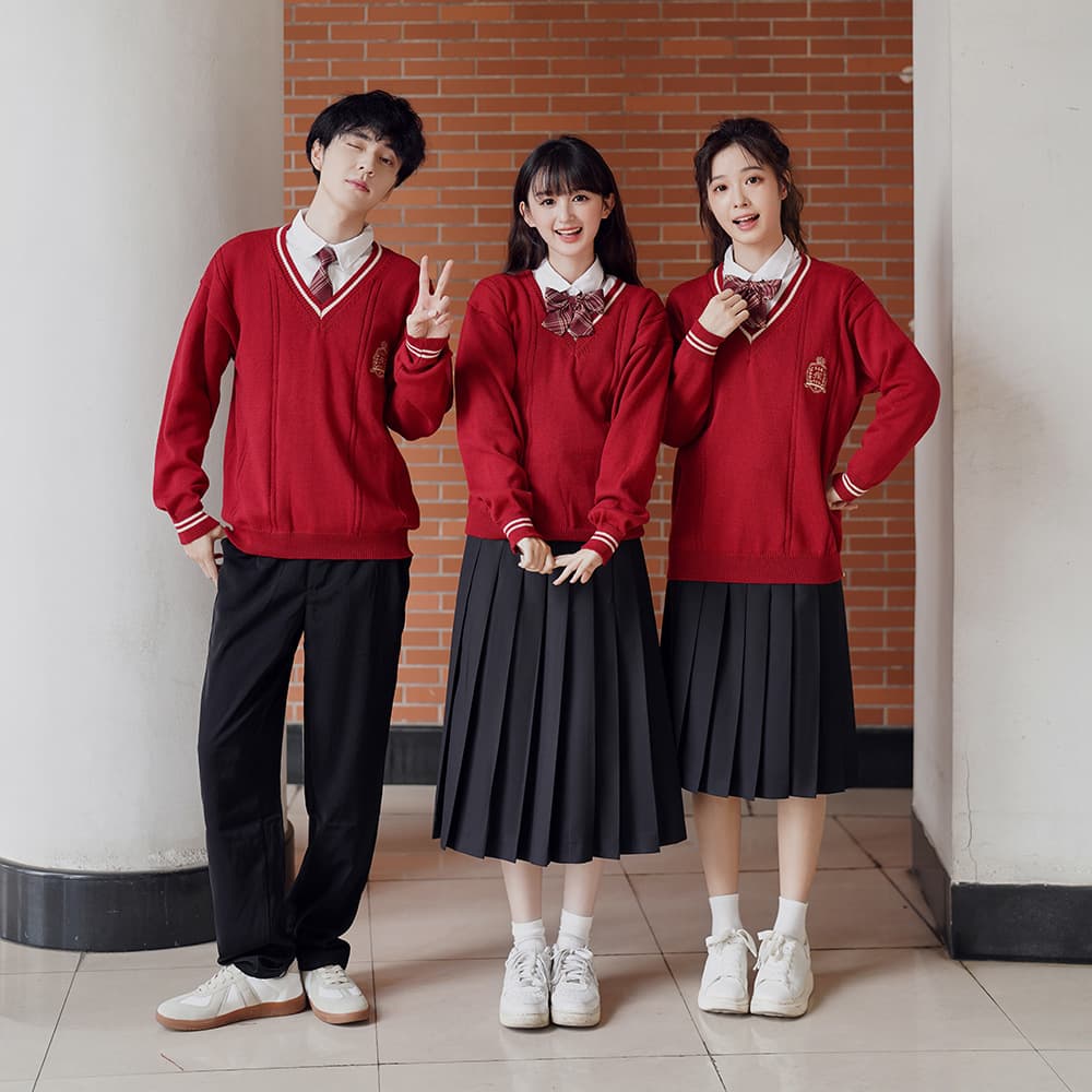 Class Uniform Autumn College Style Sweater for Junior High and Senior High School Students, Sports Graduation Chorus Uniform School Uniform Suit