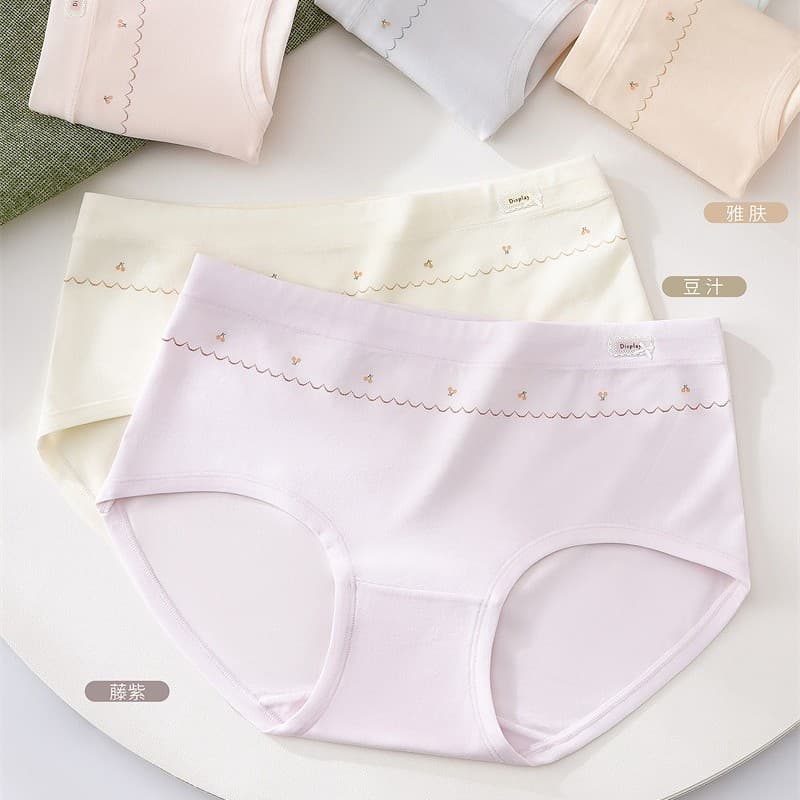 80-125 lbs Soft Core Cotton Seamless Elastic Waistband Soft Cute Cartoon Print Youth Comfortable Women's Underwear