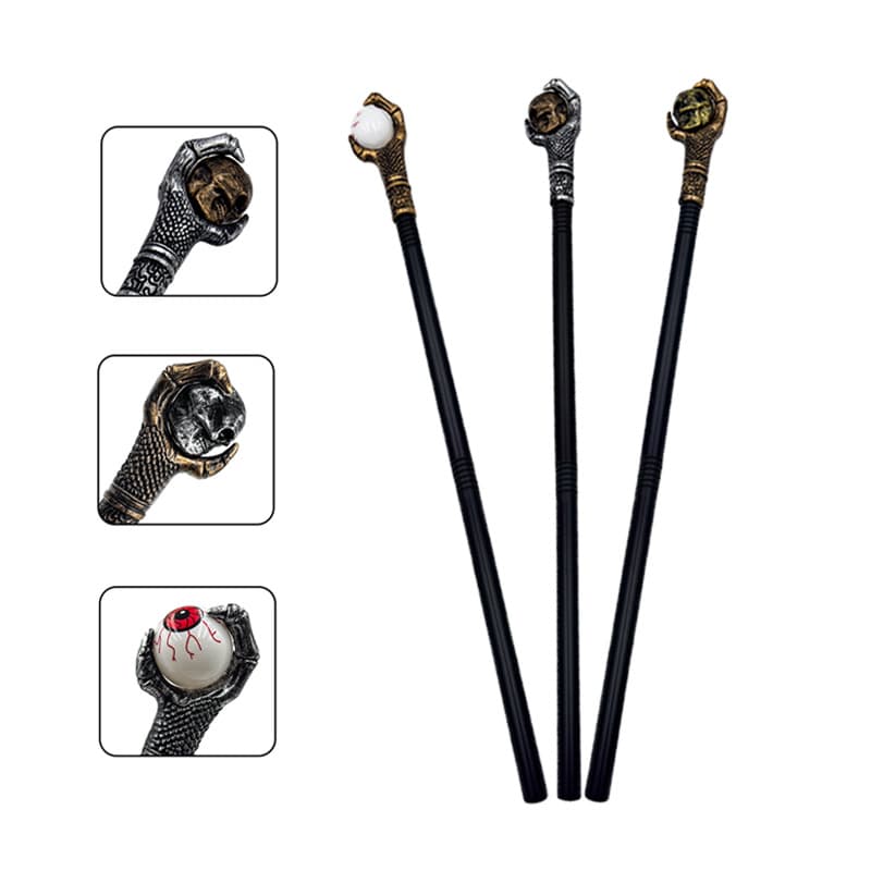 Halloween Wizard Pharaoh Scepter Vintage Distressed Eagle Claw Skull Party Cosplay Makeup Stage Prop