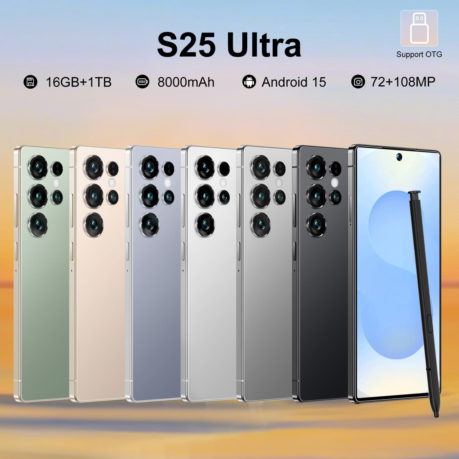 S25 Ultra cross-border mobile phone 6.8-inch incell screen 16+1TB built-in pen foreign trade Android 11 smartphone