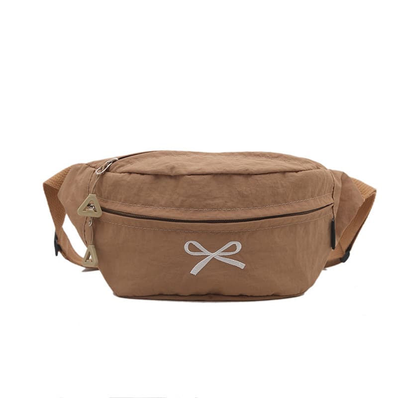 Forest-style Fresh Bow Crossbody Chest Bag, Cute Versatile Lightweight Cycling Waist Bag, Korean-style Niche Phone Bag for Women