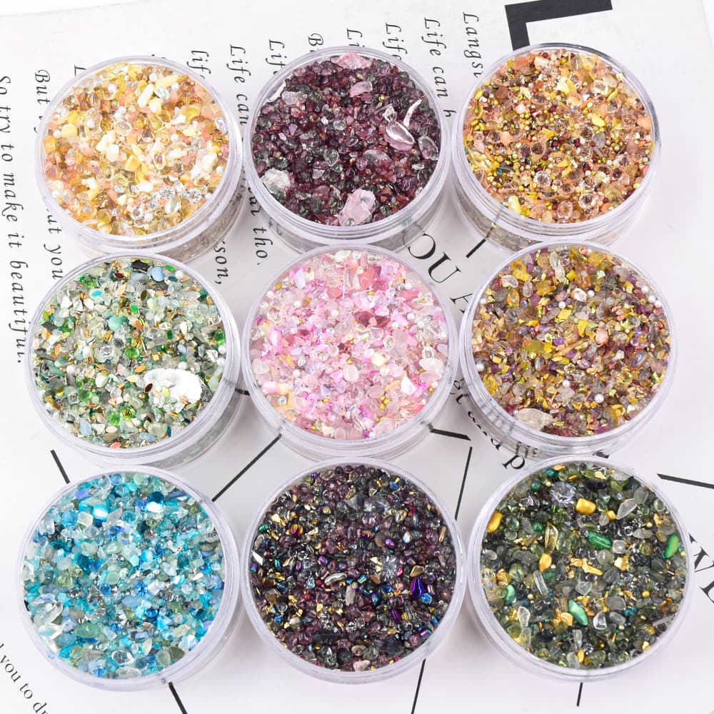 Cross-border Hot Nail Art Irregular Natural Stone Jewelry Japanese-style Korean-style Nail Art Decoration Greek Twelve Lord Gods