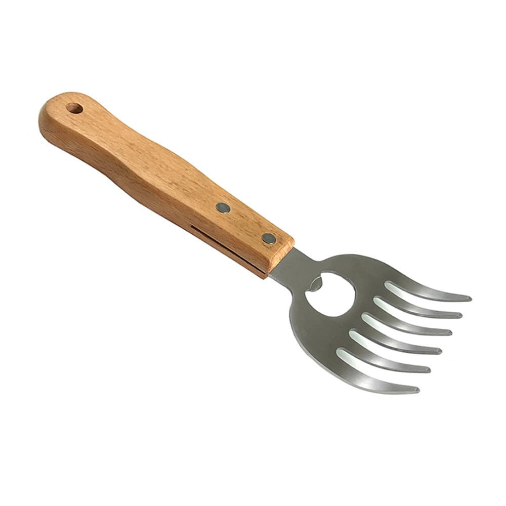 Cross-border Kitchen Meat Shredder, Stainless Steel with Wooden Handle, Chicken Tearing Tool, BBQ Fork