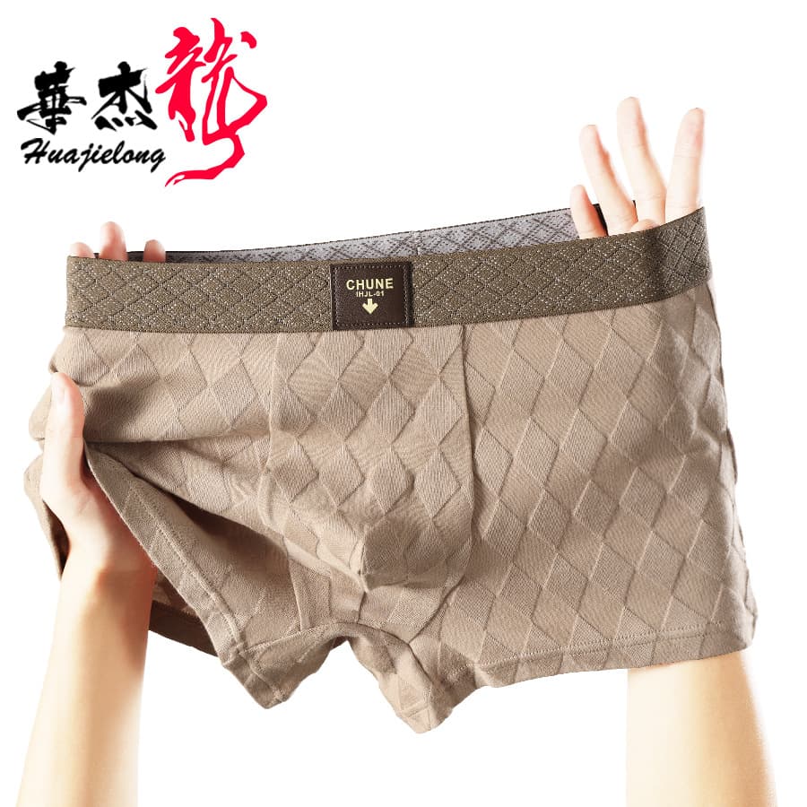 Huajielong New Men's Boxer Briefs, Cotton Boys' Breathable and Comfortable Boxer Briefs, Simple Solid Color Shorts