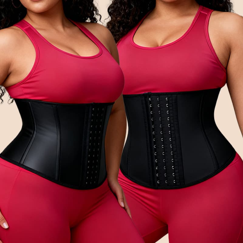 Cross-border Latex Fitness Sweat Slimming Corset, European and American Plus Size Buckle Waist Trainer, Abdominal Belt, Sports Body Shaping Waist Cincher