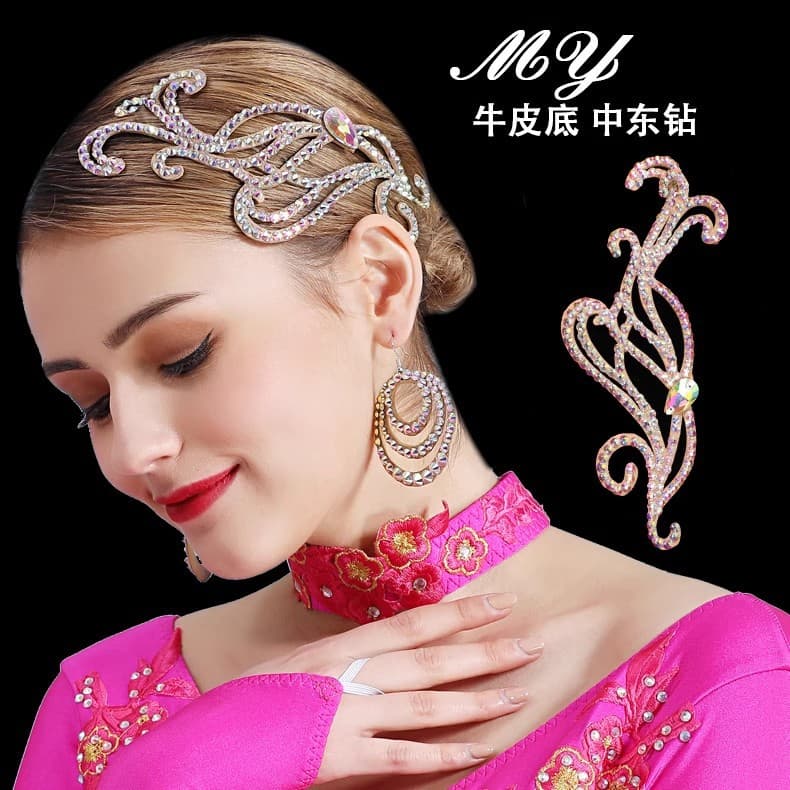 Handmade Middle East Rhinestone Leather Bottom Dance Accessories Modern Latin Dance Headwear Elegant Fashionable Ladies' Outfits
