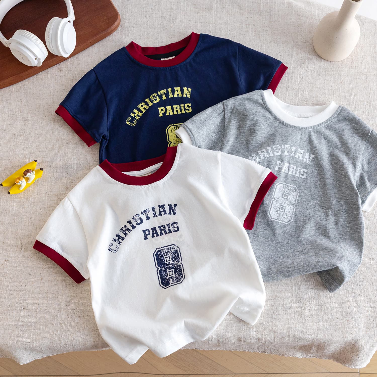 Kids Short Sleeve Boys 2026 New Baby Clothes Summer Korean Style Letter T-Shirt Casual Stylish Summer Top