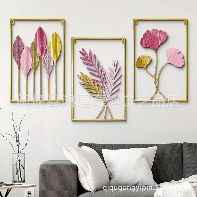 Amazon Hot Sale Simple Iron Wall Decoration Wall-Mounted Sofa TV Background Wall Restaurant Entrance Wall Decoration