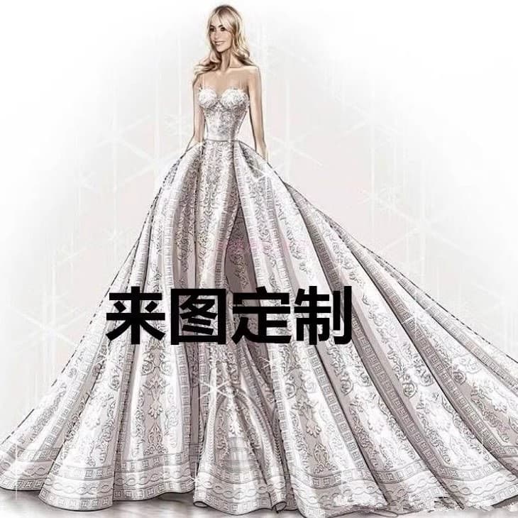 Cross-border foreign trade order processing wedding dress princess dress Amazon AliExpress high-end temperament light luxury dress