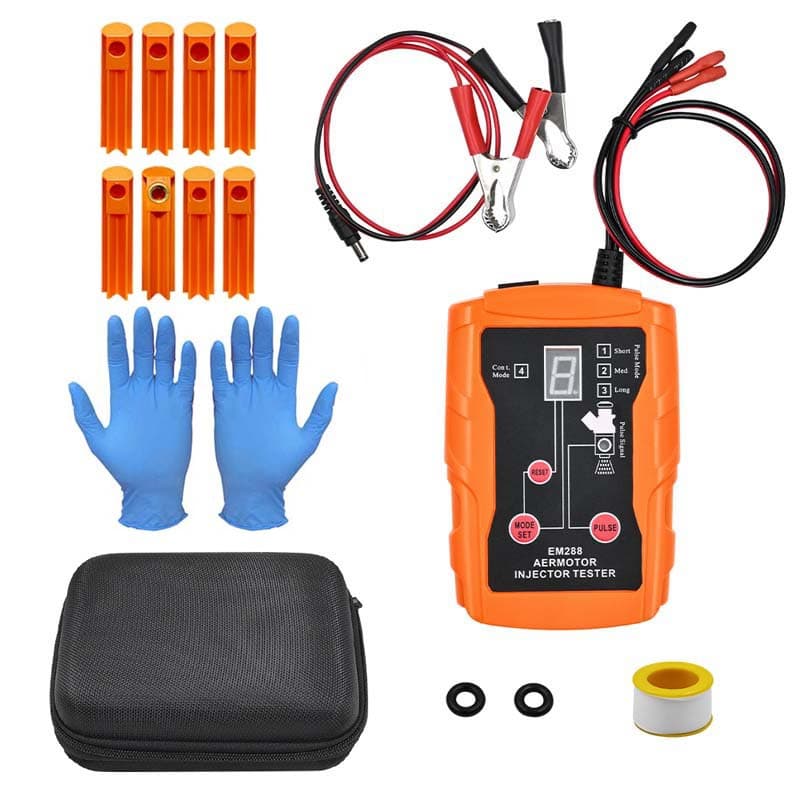 EM288 Fuel Injector Tester Cleaning Tool Kit 8 Pulse Automotive Injector Tester