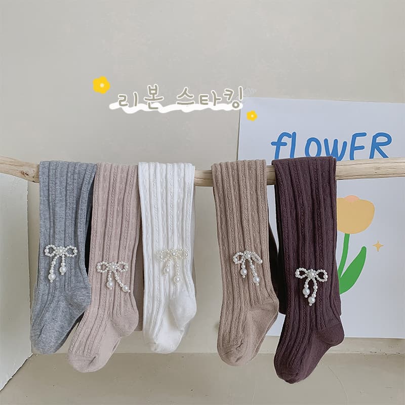 Girls' Tights Spring and Autumn Style Pearl Knit Baby Leggings Cotton Children's Pantyhose