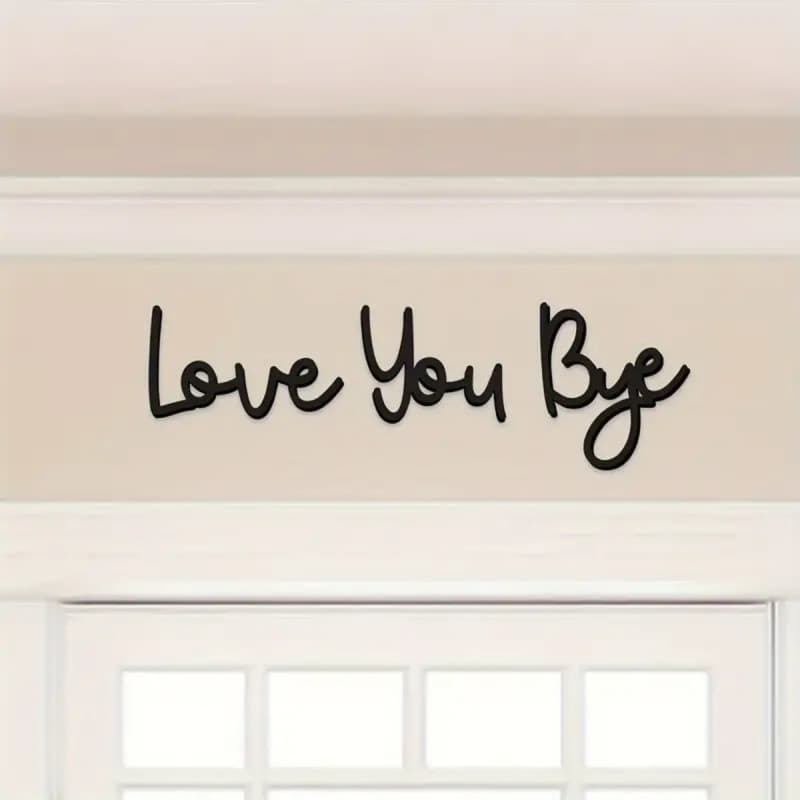 New Minimalist Wall Decor Goodbye Love Sign Wooden Decoration for Living Room Hallway Bedroom Wall