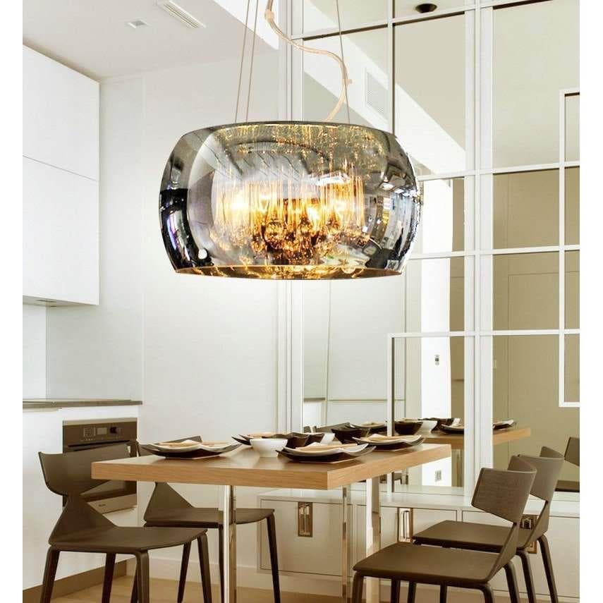 Manufacturer Supply Nordic Modern Minimalist LED Living Room Dining Room Bedroom Light Villa Hotel Glass Shade Crystal Chandelier