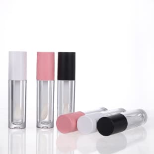 5ml New Clear Large Lip Brush Rod Lip Gloss Tube Cosmetic Lip Oil Lip Gloss Packaging Pink Black Matte Cap