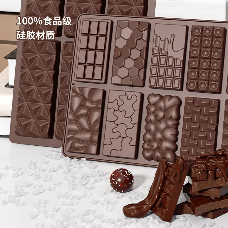 Cross-border spot high temperature resistant silicone chocolate mold full version DIY baking cake mold 6 diamonds Dubai