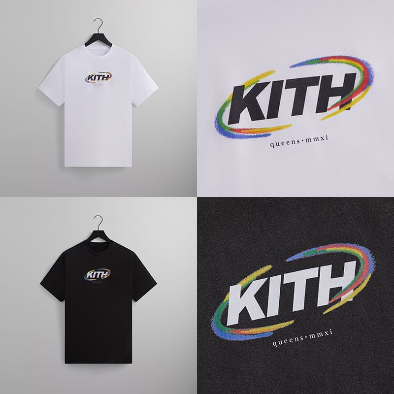 Kith Spiral Vintage Tees Colorful Spiral Classic Logo Retro Print T-Shirt
