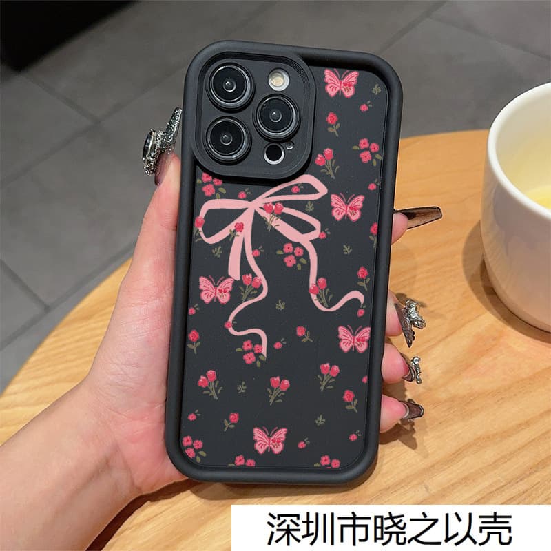Rose Flower Bow Phone Case for iPhone 7/8 Apple 11/12/13/14/15/16 Pro Max
