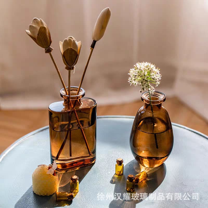 Amazon Mini Glass Vase Set Hydroponic Flowers Creative Desktop Flower Arrangement Vessel Decorative Ornaments Wholesale