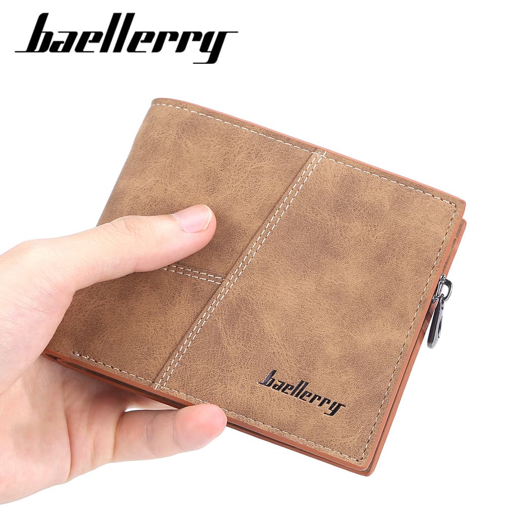Cross-Border Wallet Men's Short Matte Vintage Multi-Slot Zipper Coin Pouch Wallet