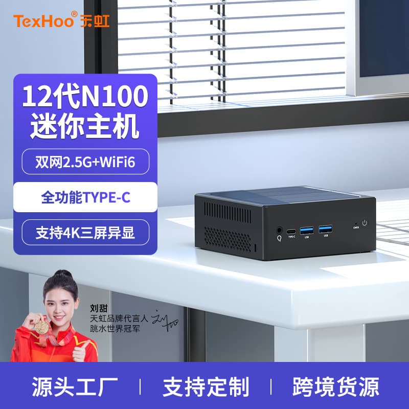 Tianhong 11th Gen N100 Home Mini Host Soft Router Computer Micro PC Office Small Host Dual Network Ports N95