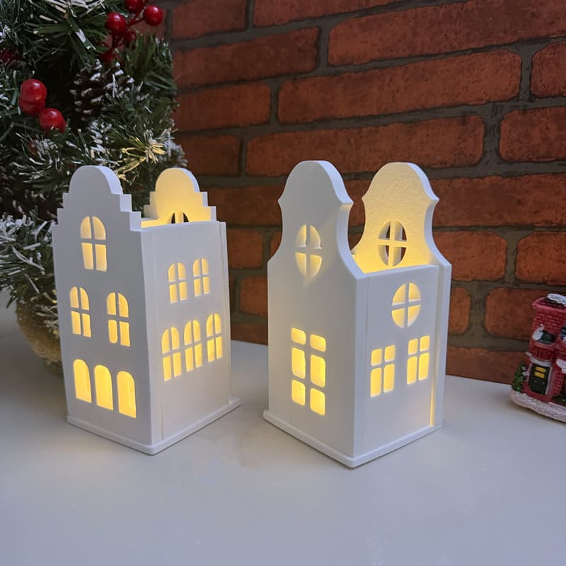 Gothic House Two-Piece Silicone Mold Arch Round Window Ornament Decor Candle Holder Plaster Candle Mold
