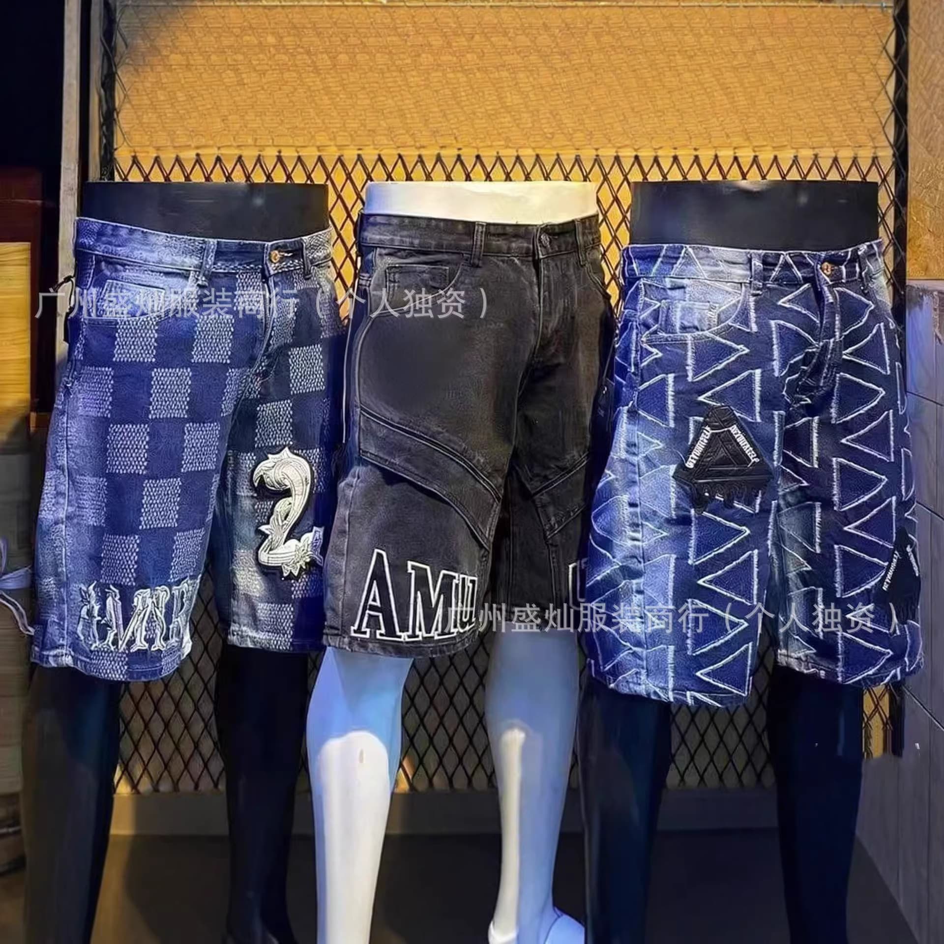 Men's Denim Shorts Knee-Length Jeans Wholesale