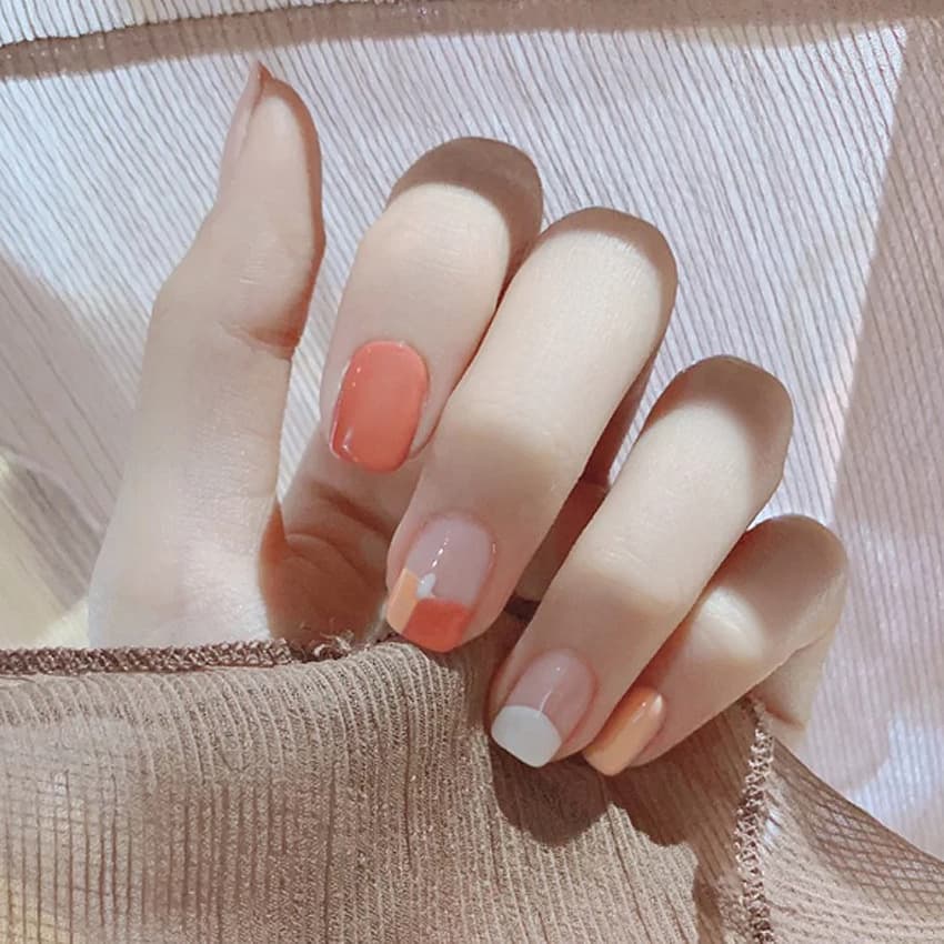 Wearable Nail Finished Nail Art Pieces Short Patches Fake Nail Nail Pieces Cute Lady Nail Art Pieces Simple S96