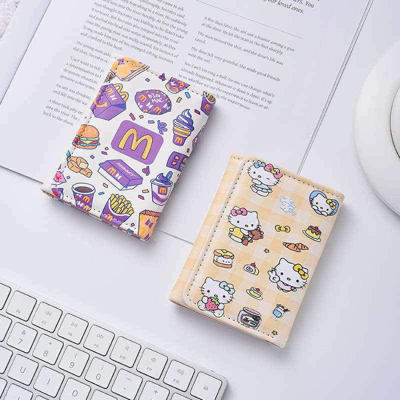 Hello Kitty Tri-Fold Wallet New Creative Couple Coin Purse Multi-Function Card Holder Integrated Multi-Slot Cute Small Bag