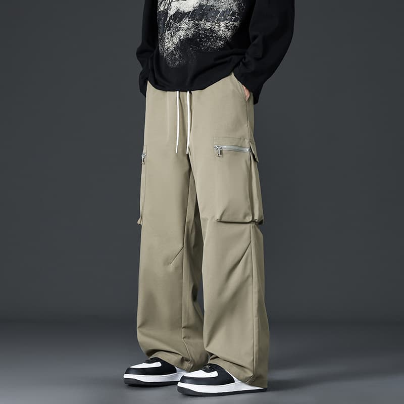 American Style Cargo Pants for Men Casual Trousers Autumn New Loose Fit Straight Leg Long Pants Men's Fall Clothing