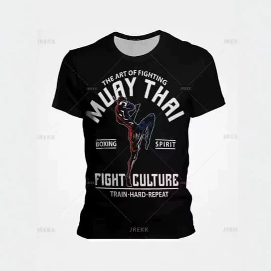 Muay Thai Gym Graphic T-Shirt Men's 3D Muay Thai Sports Print T-Shirt Children's Cool Street Short Sleeve Quick-Drying Top