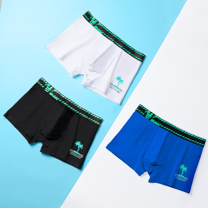 Men's Modal Sport Boxer Briefs Breathable Trendy Individuality Scrotum Support Flat Briefs