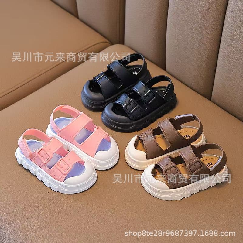 2026 New Korean Style Girls' Sandals, High-End Closed-Toe Anti-Collision Fashion Cartoon Cute Children's Sandals Wholesale
