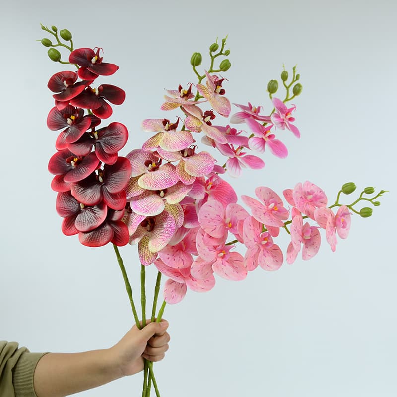 9 heads of soft plastic Phalaenopsis orchid single branch artificial flower wedding hall scenery bouquet wedding decoration orchid artificial flower artificial flower