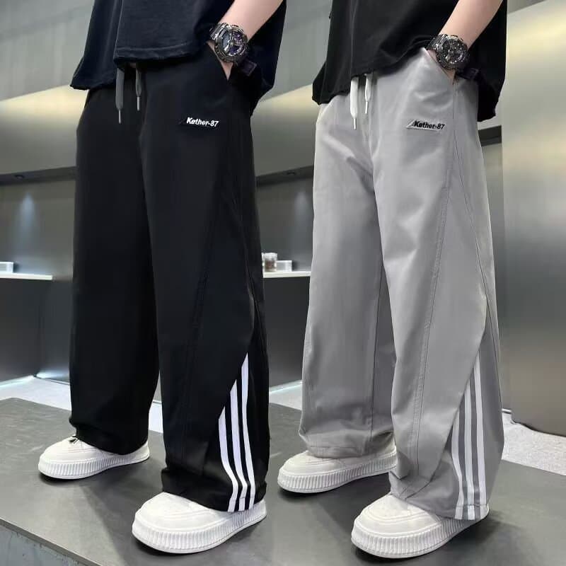 Boys Pants Summer Thin 2026 New Middle and Teen Summer Cool Style Boys Children Wide-Leg Cargo Pants
