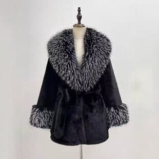 Faux Fox Fur Coat Women Winter New Short Thick Stand Collar Fur Coat Eco-Friendly Fur One-Piece