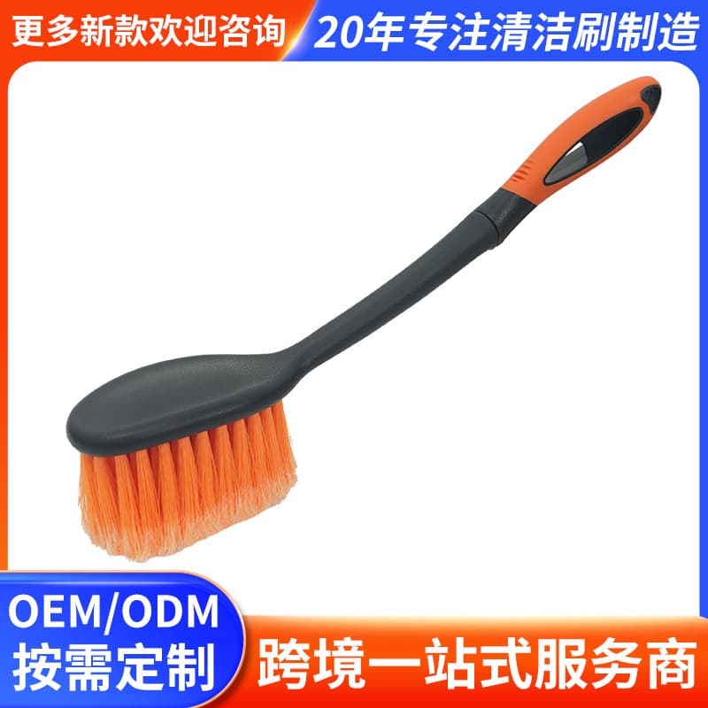 Car Wheel Hub Brush Tool, Tire Soft Rubber Long Handle Cleaning Brush, Dual-Purpose Home and Car Cleaning Supply